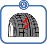 タイヤの溝、空気圧、亀裂などの点検